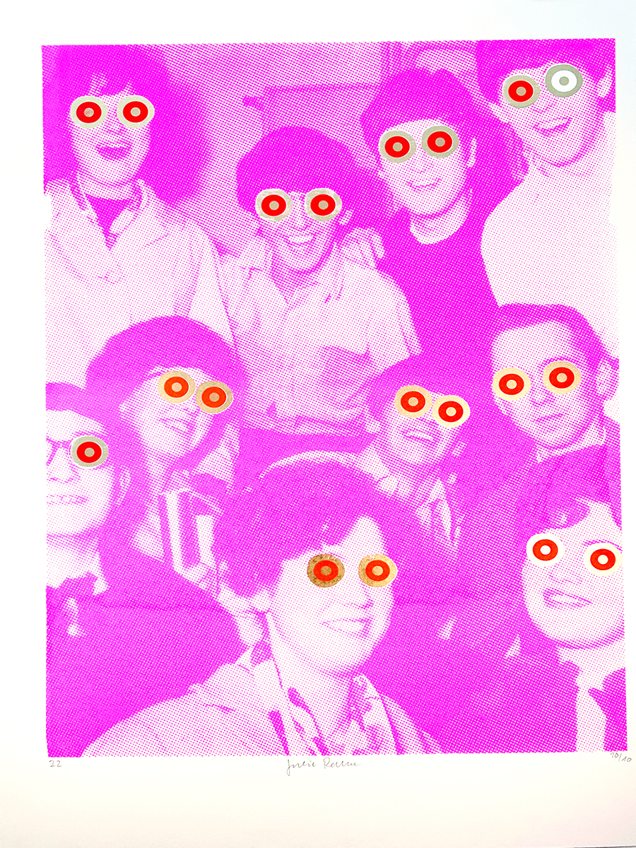 looki looki pink – screen print poster by nice print editions