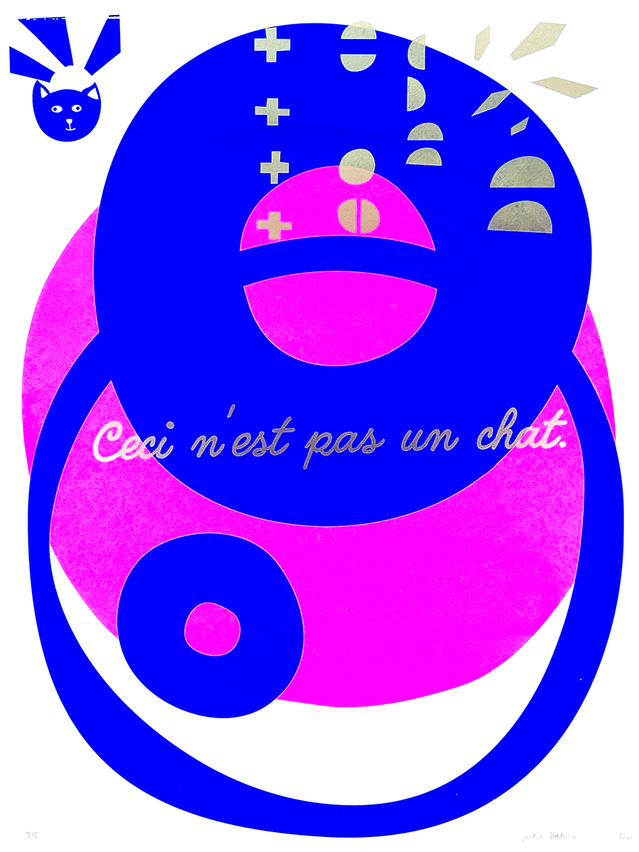 ceci n'est pas un chat – screen print poster by nice print editions