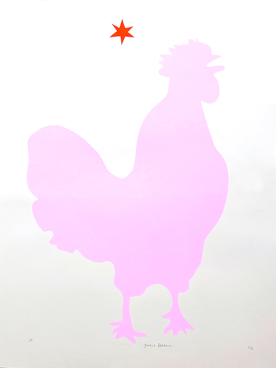 le coq pink – screen print poster by nice print editions