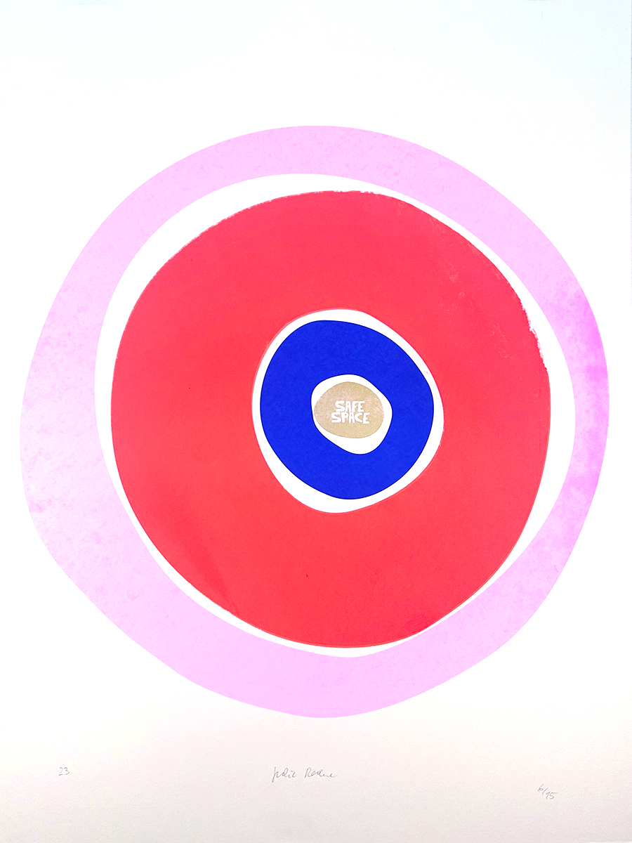 circles pink – screen print poster by nice print editions