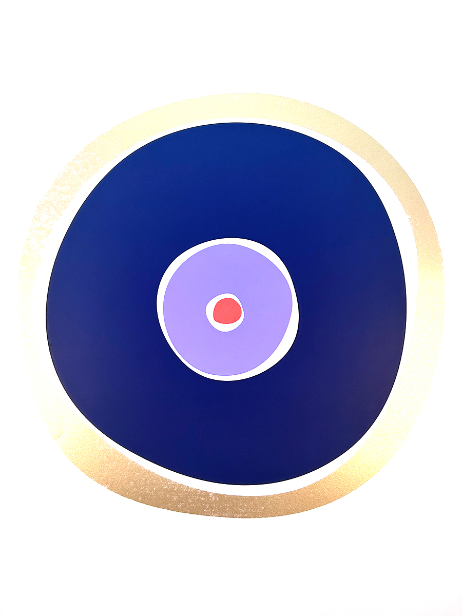 circles indigo gold – screen print poster by nice print editions