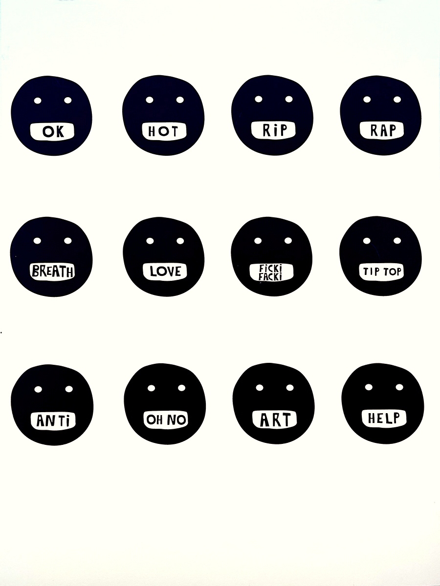 smily black – screen print poster by nice print editions