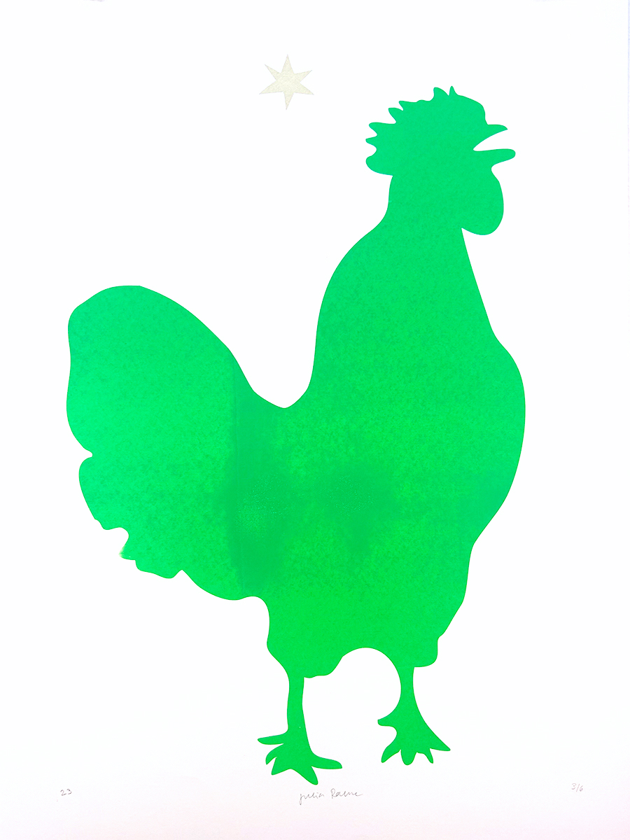 le coq green – screen print poster by nice print editions