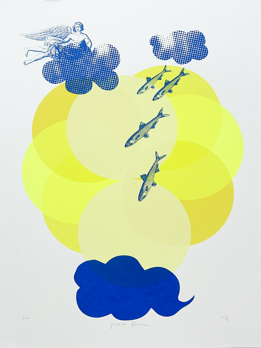 moon fish – screen print poster by nice print editions
