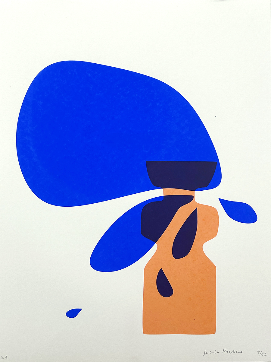 vase blue/red – screen print poster by nice print editions