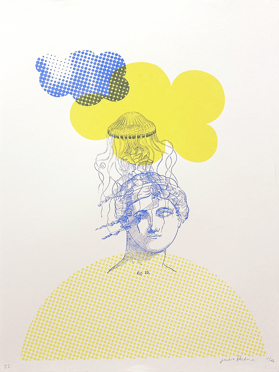 head blue – screen print poster by nice print editions