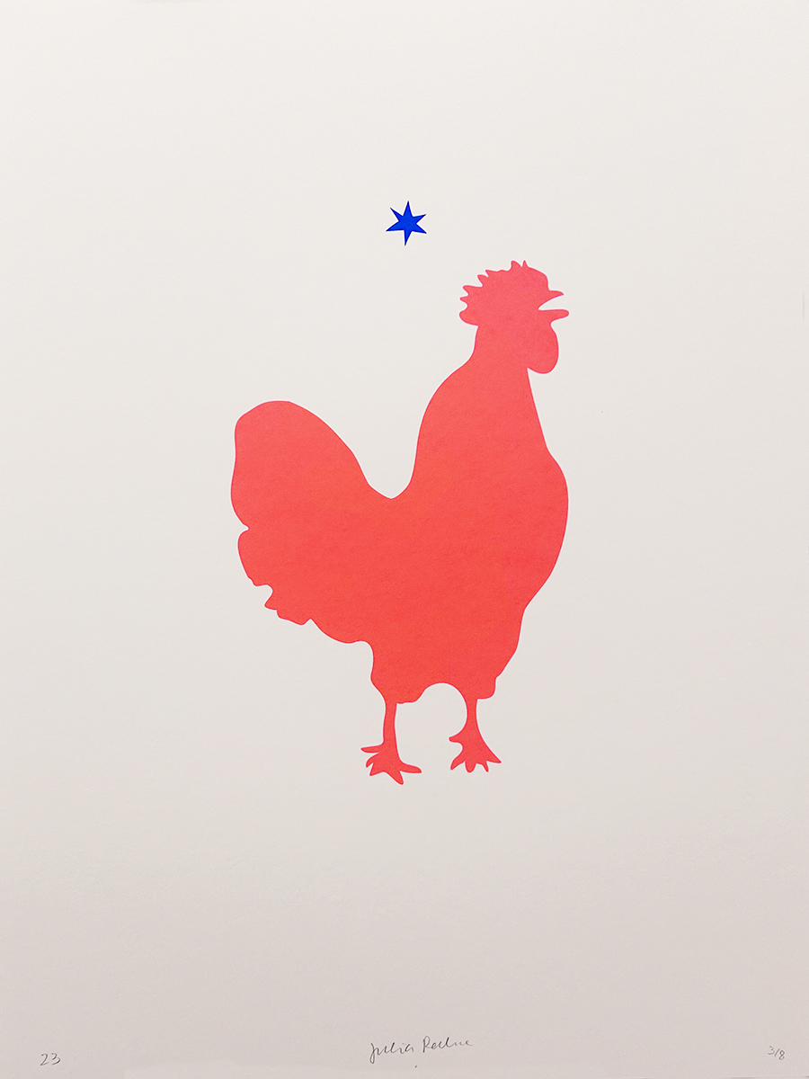 le coq red – screen print poster by nice print editions