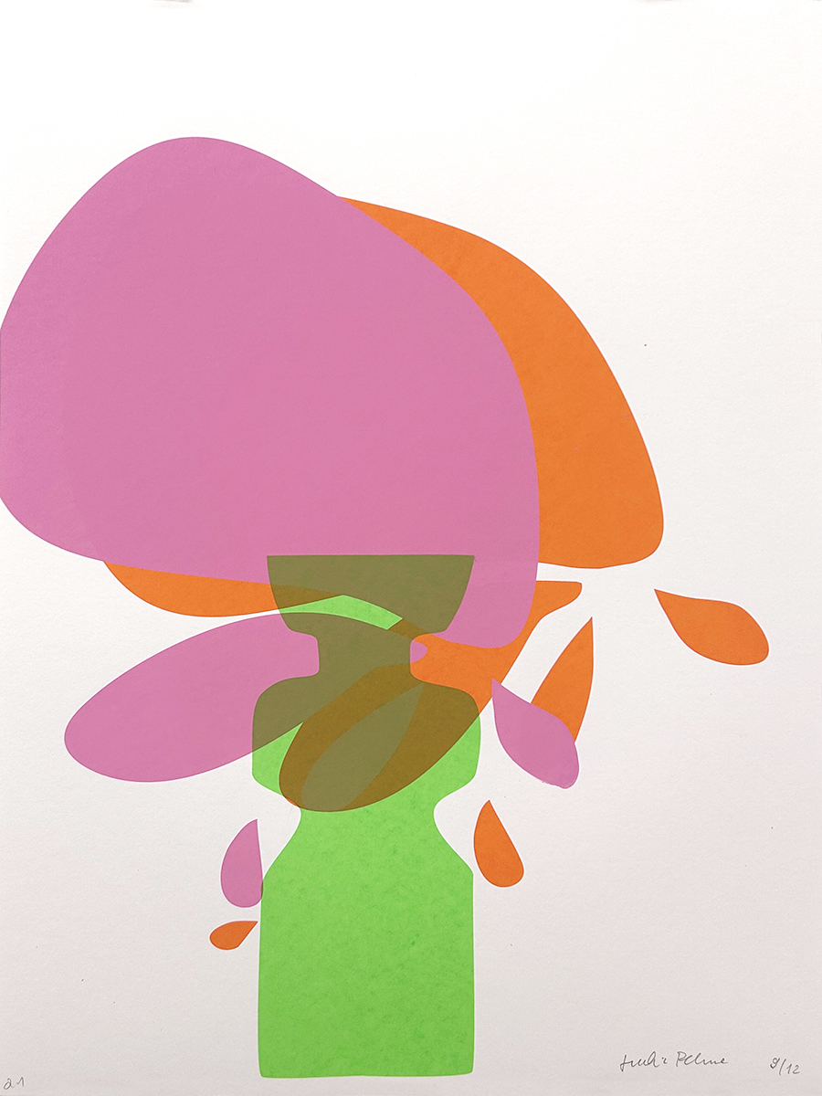 vase pink splash – screen print poster by nice print editions