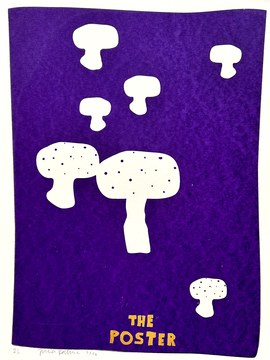 mushroomsblue – screen print poster by nice print editions